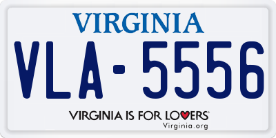 VA license plate VLA5556
