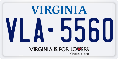 VA license plate VLA5560