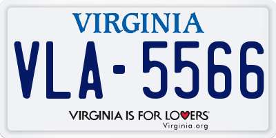VA license plate VLA5566