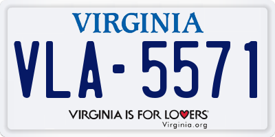 VA license plate VLA5571