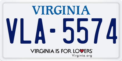 VA license plate VLA5574
