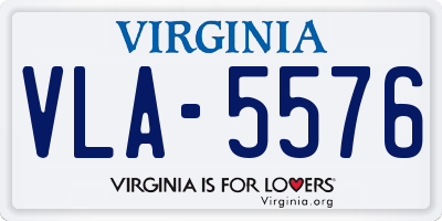 VA license plate VLA5576
