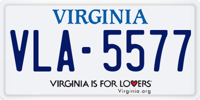 VA license plate VLA5577