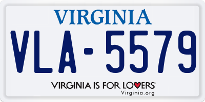 VA license plate VLA5579