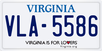 VA license plate VLA5586