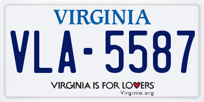 VA license plate VLA5587