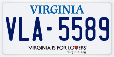 VA license plate VLA5589