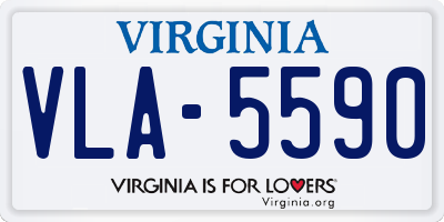 VA license plate VLA5590