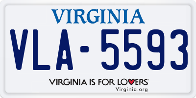 VA license plate VLA5593