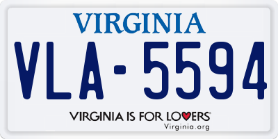 VA license plate VLA5594