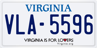VA license plate VLA5596