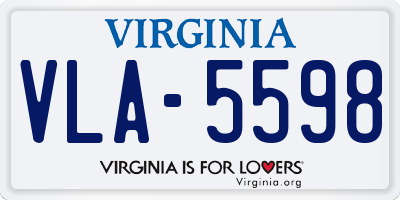 VA license plate VLA5598