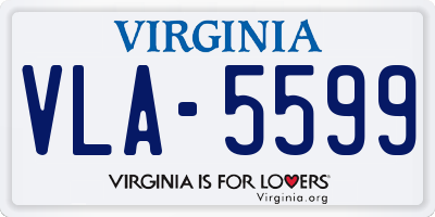 VA license plate VLA5599