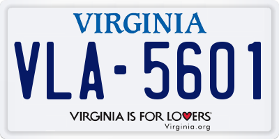 VA license plate VLA5601