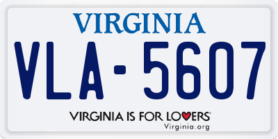 VA license plate VLA5607