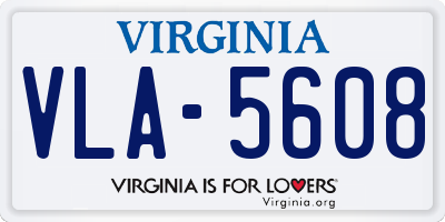 VA license plate VLA5608