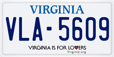 VA license plate VLA5609
