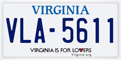 VA license plate VLA5611