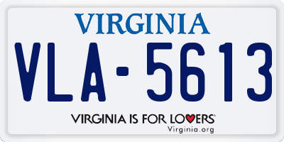 VA license plate VLA5613