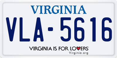 VA license plate VLA5616