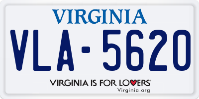 VA license plate VLA5620