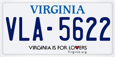 VA license plate VLA5622