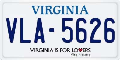 VA license plate VLA5626