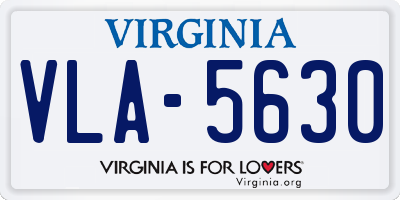 VA license plate VLA5630