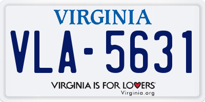 VA license plate VLA5631