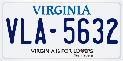 VA license plate VLA5632