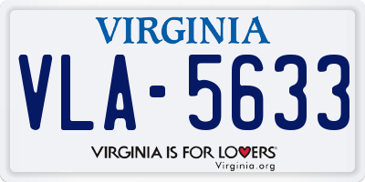VA license plate VLA5633