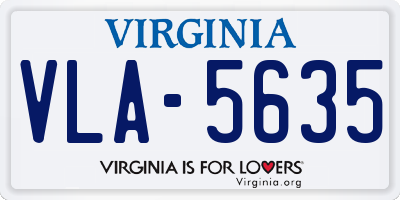 VA license plate VLA5635
