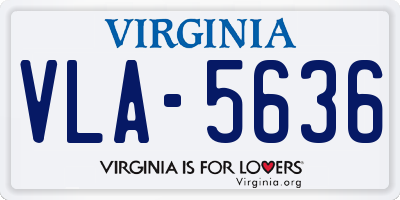 VA license plate VLA5636
