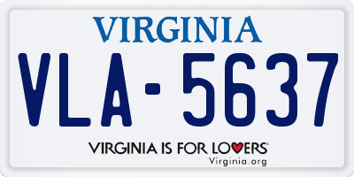 VA license plate VLA5637