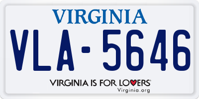 VA license plate VLA5646