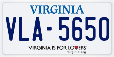 VA license plate VLA5650