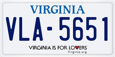 VA license plate VLA5651