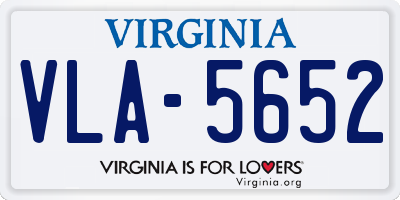 VA license plate VLA5652