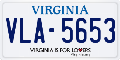 VA license plate VLA5653