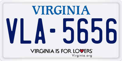 VA license plate VLA5656