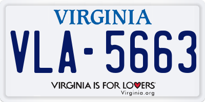 VA license plate VLA5663