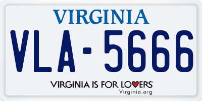 VA license plate VLA5666