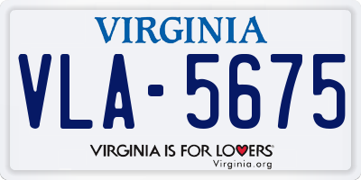 VA license plate VLA5675