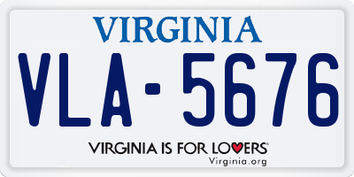 VA license plate VLA5676