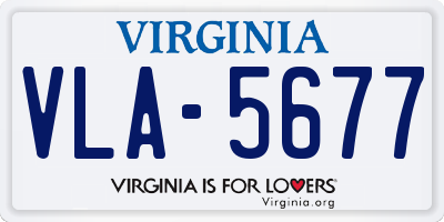 VA license plate VLA5677