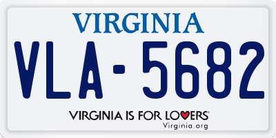 VA license plate VLA5682