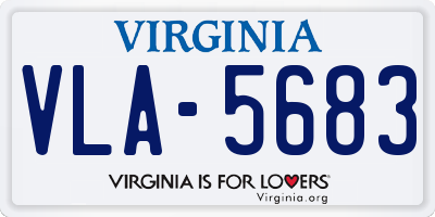 VA license plate VLA5683
