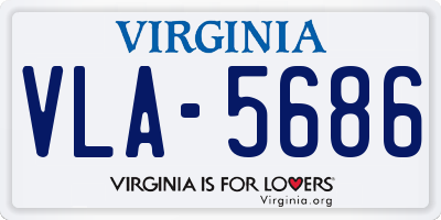 VA license plate VLA5686