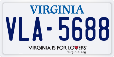 VA license plate VLA5688