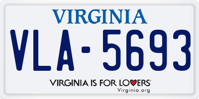 VA license plate VLA5693
